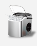 Machine à glaçons portable Zyra IceCube Pro en inox avec couvercle transparent ouvert