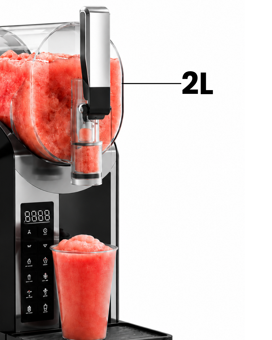 Machine à slush IceFlow servant un cocktail glacé dans un verre