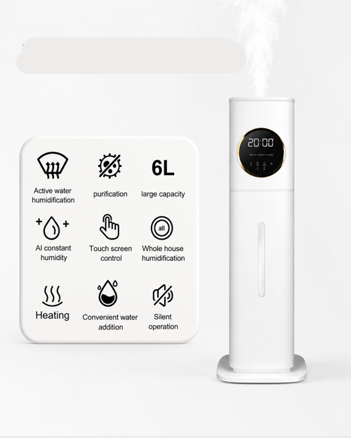 Écran tactile et commandes de l'humidificateur d'air AeroMist