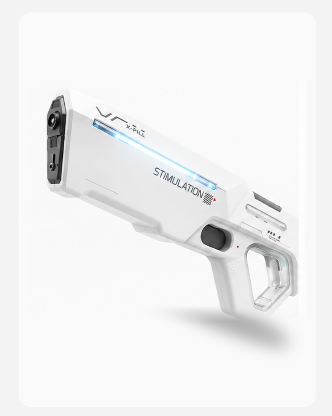 Pistolet à eau électrique Zyra AquaBlast blanc avec bande LED bleue lumineuse